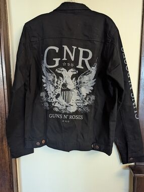 Guns N' Roses Black Denim Jacket - GNR Eagle Print
